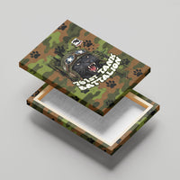 761st Tank Battalion African American Canvas Wall Art Black Panthers Cartoon Mascot - Military History Camouflage Paw