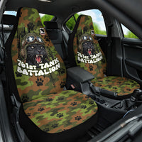 761st Tank Battalion African American Car Seat Cover Black Panthers Cartoon Mascot - Military History Camouflage Paw