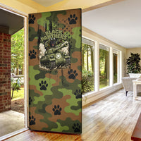 761st Tank Battalion African American Door Cover Black Panthers Cartoon Mascot - Military History Camouflage Paw