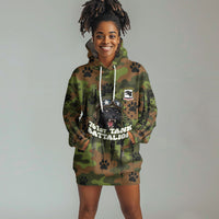761st Tank Battalion African American Hoodie Dress Black Panthers Cartoon Mascot - Military History Camouflage Paw