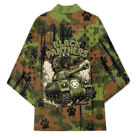 761st Tank Battalion African American Kimono Black Panthers Cartoon Mascot - Military History Camouflage Paw