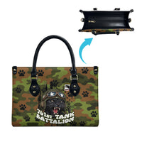 761st Tank Battalion African American Leather Bag Black Panthers Cartoon Mascot - Military History Camouflage Paw