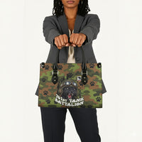 761st Tank Battalion African American Leather Bag Black Panthers Cartoon Mascot - Military History Camouflage Paw