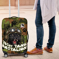 761st Tank Battalion African American Luggage Cover Black Panthers Cartoon Mascot - Military History Camouflage Paw