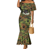 761st Tank Battalion African American Mermaid Dress Black Panthers Cartoon Mascot - Military History Camouflage Paw