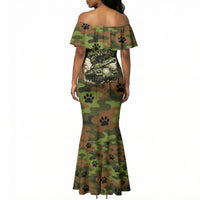 761st Tank Battalion African American Mermaid Dress Black Panthers Cartoon Mascot - Military History Camouflage Paw