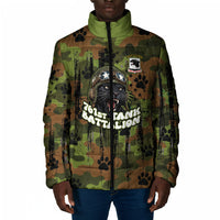 761st Tank Battalion African American Padded Jacket Black Panthers Cartoon Mascot - Military History Camouflage Paw