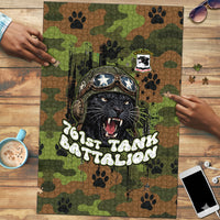 761st Tank Battalion African American Puzzle Black Panthers Cartoon Mascot - Military History Camouflage Paw