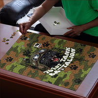 761st Tank Battalion African American Puzzle Black Panthers Cartoon Mascot - Military History Camouflage Paw
