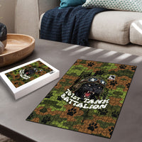 761st Tank Battalion African American Puzzle Black Panthers Cartoon Mascot - Military History Camouflage Paw