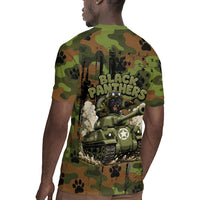 761st Tank Battalion African American Rugby Jersey Black Panthers Cartoon Mascot - Military History Camouflage Paw