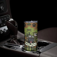 761st Tank Battalion African American Skinny Tumbler Black Panthers Cartoon Mascot - Military History Camouflage Paw