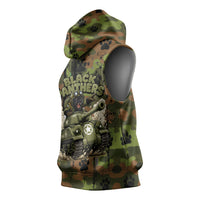 761st Tank Battalion African American Sleeveless Hoodie Black Panthers Cartoon Mascot - Military History Camouflage Paw
