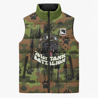 761st Tank Battalion African American Sleeveless Puffer Jacket Black Panthers Cartoon Mascot - Military History Camouflage Paw