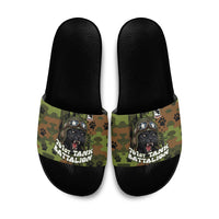 761st Tank Battalion African American Slide Sandals Black Panthers Cartoon Mascot - Military History Camouflage Paw