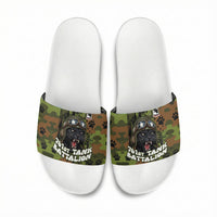 761st Tank Battalion African American Slide Sandals Black Panthers Cartoon Mascot - Military History Camouflage Paw