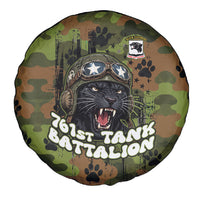 761st Tank Battalion African American Spare Tire Cover Black Panthers Cartoon Mascot - Military History Camouflage Paw