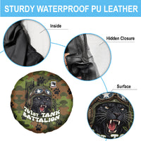 761st Tank Battalion African American Spare Tire Cover Black Panthers Cartoon Mascot - Military History Camouflage Paw
