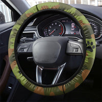 761st Tank Battalion African American Steering Wheel Cover Black Panthers Cartoon Mascot - Military History Camouflage Paw