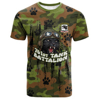 761st Tank Battalion African American T shirt Black Panthers Cartoon Mascot - Military History Camouflage Paw