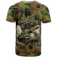 761st Tank Battalion African American T shirt Black Panthers Cartoon Mascot - Military History Camouflage Paw