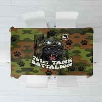 761st Tank Battalion African American Tablecloth Black Panthers Cartoon Mascot - Military History Camouflage Paw
