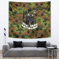 761st Tank Battalion African American Tapestry Black Panthers Cartoon Mascot - Military History Camouflage Paw