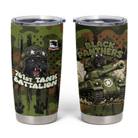 761st Tank Battalion African American Tumbler Cup Black Panthers Cartoon Mascot - Military History Camouflage Paw