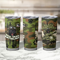 761st Tank Battalion African American Tumbler Cup Black Panthers Cartoon Mascot - Military History Camouflage Paw