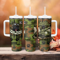 761st Tank Battalion African American Tumbler With Handle Black Panthers Cartoon Mascot - Military History Camouflage Paw