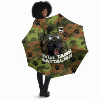 761st Tank Battalion African American Umbrella Black Panthers Cartoon Mascot - Military History Camouflage Paw