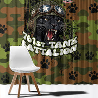 761st Tank Battalion African American Window Curtain Black Panthers Cartoon Mascot - Military History Camouflage Paw