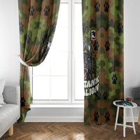 761st Tank Battalion African American Window Curtain Black Panthers Cartoon Mascot - Military History Camouflage Paw