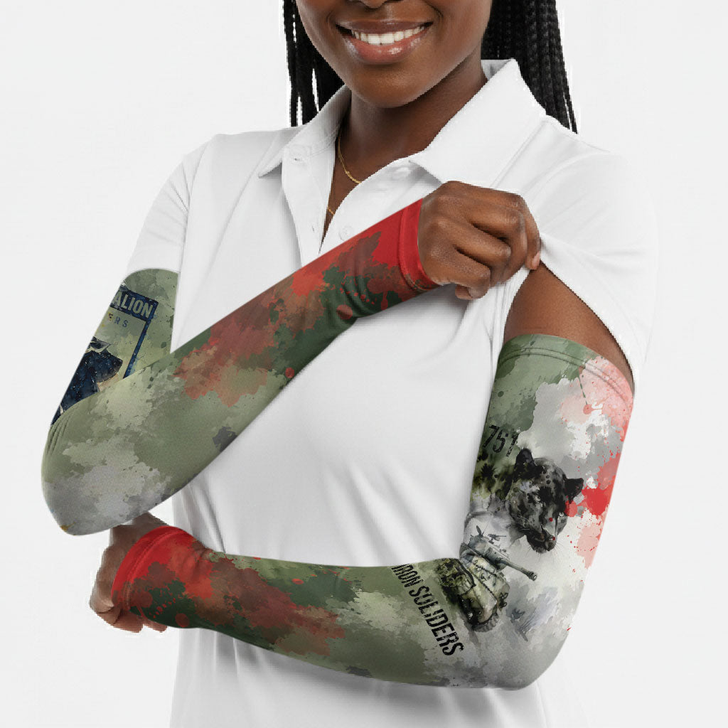 761st Tank Battalion Arm Sleeves Black Panthers - Come Out Fighting - Military Watercolor