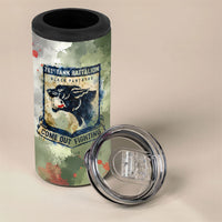 761st Tank Battalion 4 in 1 Can Cooler Tumbler Black Panthers - Come Out Fighting - Military Watercolor