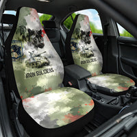 761st Tank Battalion Car Seat Cover Black Panthers - Come Out Fighting - Military Watercolor