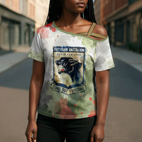 761st Tank Battalion Cross Shoulder Shirt Black Panthers - Come Out Fighting - Military Watercolor