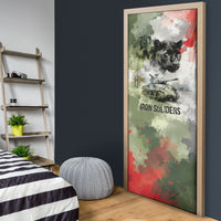 761st Tank Battalion Door Cover Black Panthers - Come Out Fighting - Military Watercolor