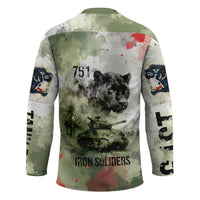 761st Tank Battalion Hockey Jersey Black Panthers - Come Out Fighting - Military Watercolor