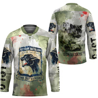 761st Tank Battalion Hockey Jersey Black Panthers - Come Out Fighting - Military Watercolor