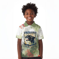 761st Tank Battalion Kid Polo Shirt Black Panthers - Come Out Fighting - Military Watercolor