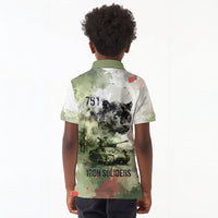 761st Tank Battalion Kid Polo Shirt Black Panthers - Come Out Fighting - Military Watercolor