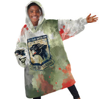 761st Tank Battalion Kid Wearable Blanket Hoodie Black Panthers - Come Out Fighting - Military Watercolor