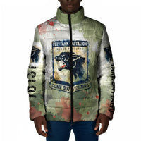 761st Tank Battalion Padded Jacket Black Panthers - Come Out Fighting - Military Watercolor