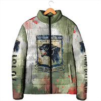 761st Tank Battalion Padded Jacket Black Panthers - Come Out Fighting - Military Watercolor