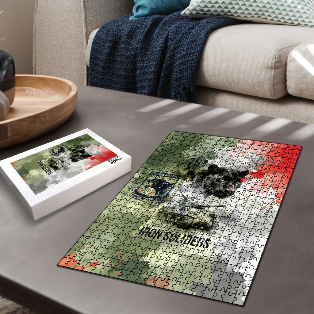 761st Tank Battalion Puzzle Black Panthers - Come Out Fighting - Military Watercolor