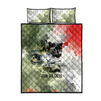 761st Tank Battalion Quilt Bed Set Black Panthers - Come Out Fighting - Military Watercolor