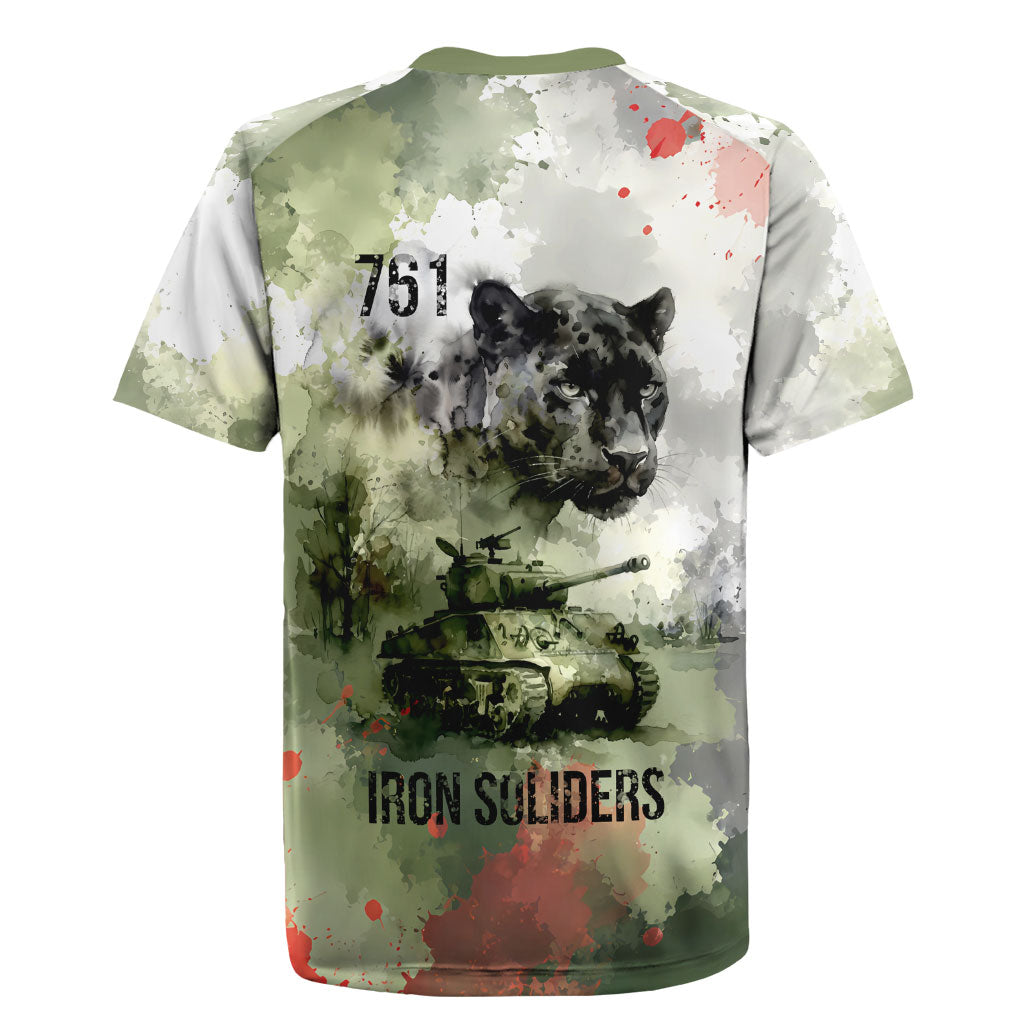 761st Tank Battalion Rugby Jersey Black Panthers - Come Out Fighting - Military Watercolor
