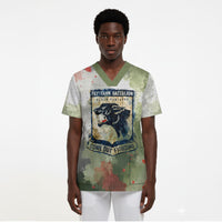 761st Tank Battalion Scrub Top Black Panthers - Come Out Fighting - Military Watercolor