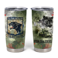 761st Tank Battalion Tumbler Cup Black Panthers - Come Out Fighting - Military Watercolor